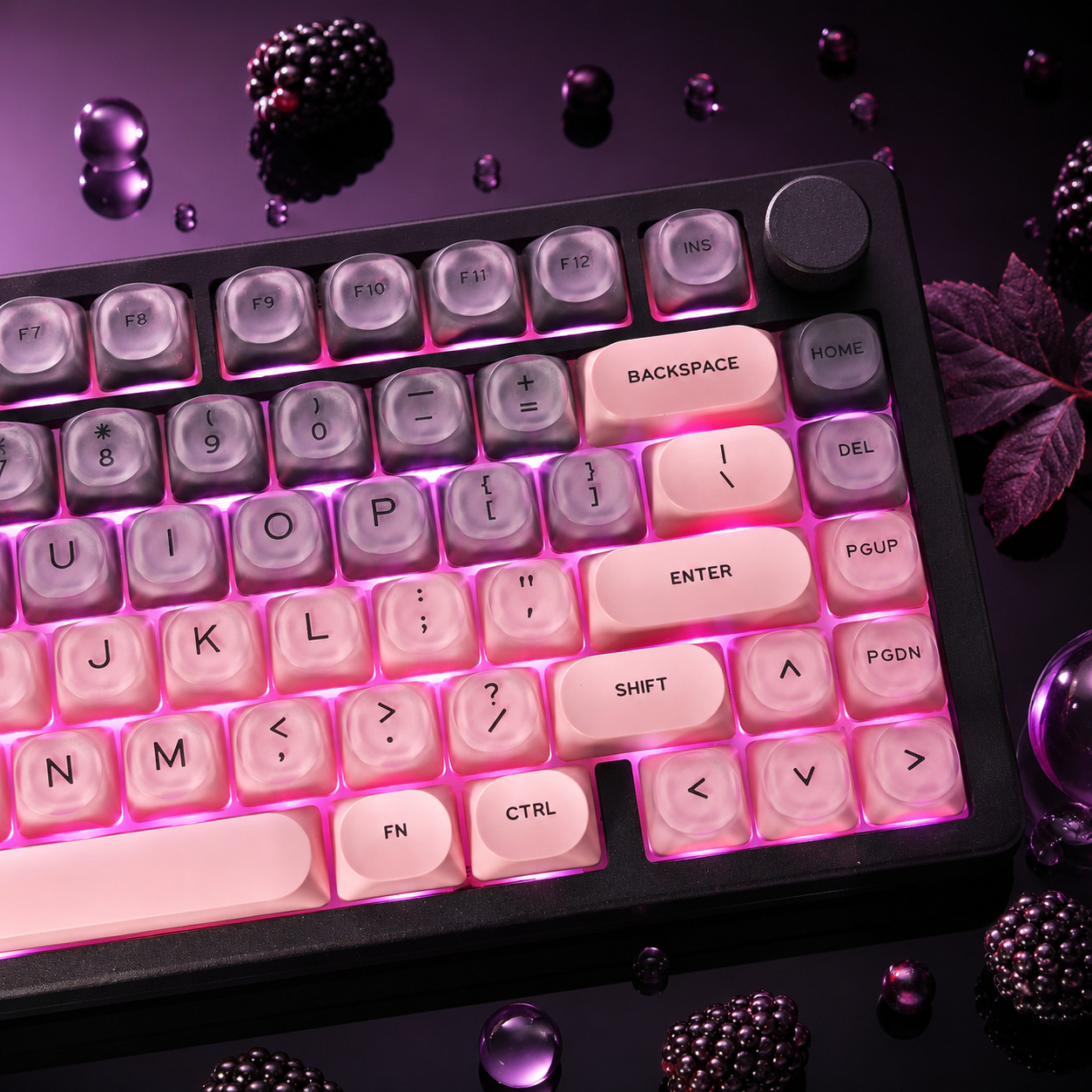 Gaming Accessories Aesthetic - مجموعة أغطية مفاتيح كريستالية بتدرج لوني
