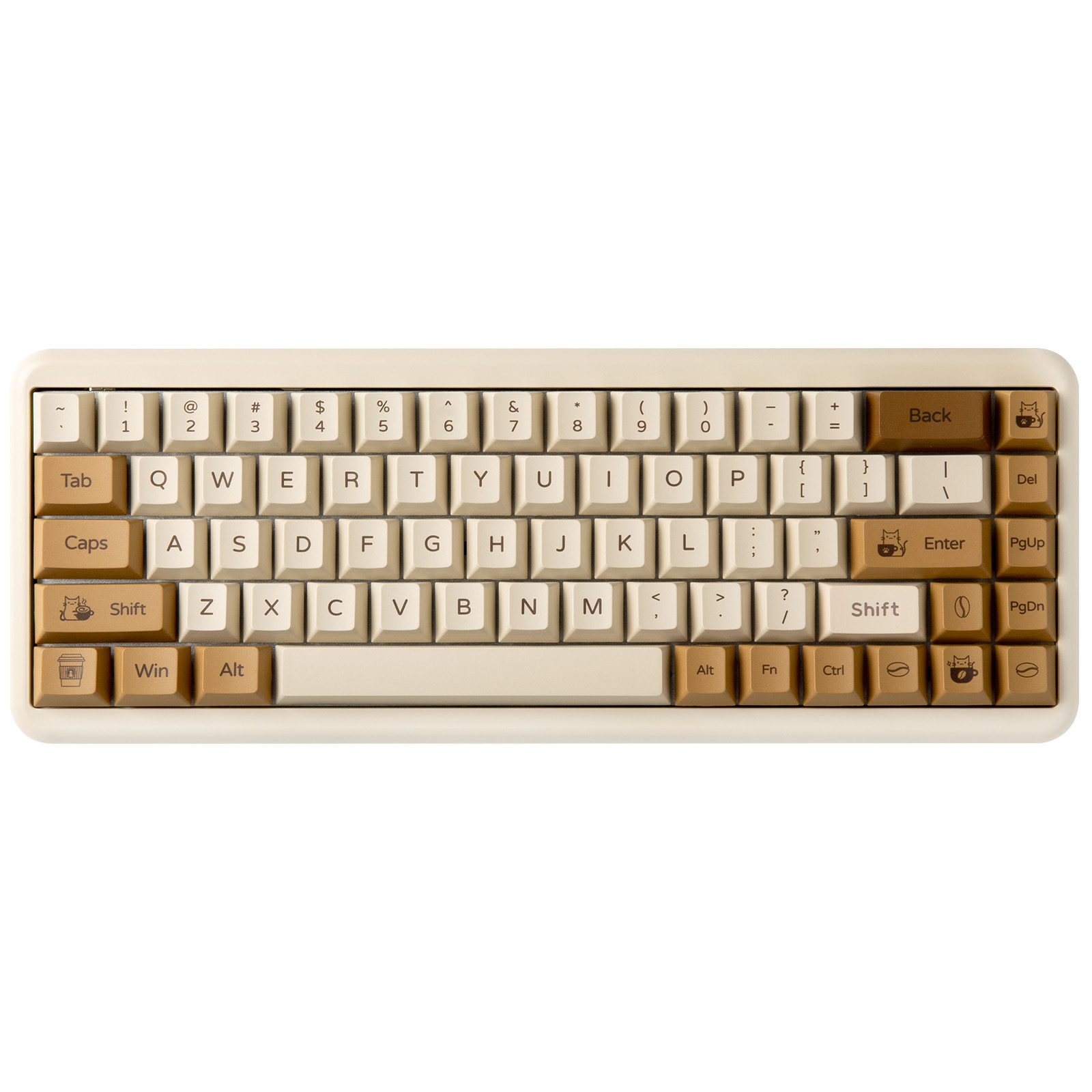 Gaming Accessories Aesthetic - أغطية مفاتيح YUNZII Coffee Cat PBT،
