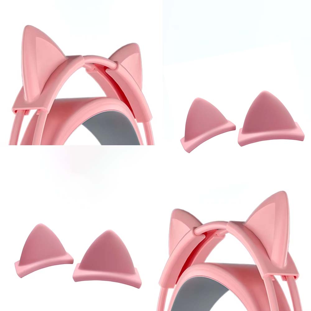 Gaming Accessories Girly - قلادة سيليكون وردية على شكل آذان