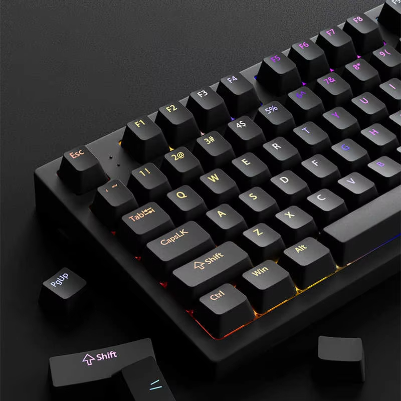 Gaming Accessories Aesthetic - أغطية مفاتيح سوداء مخصصة بـ 130+