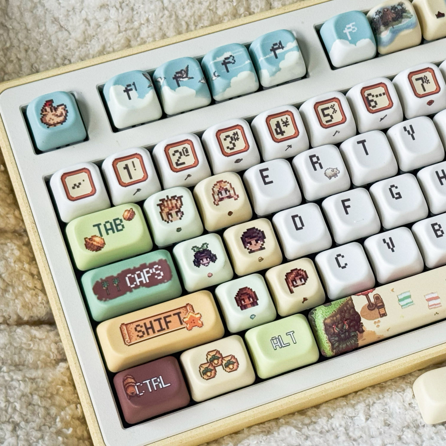 137 مفتاحًا بكسل نمط أغطية الم - مراجعة Gaming Accessories Cute وسعره
