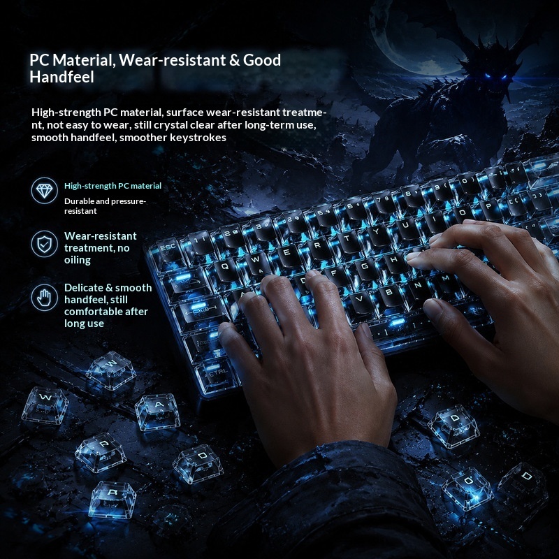 أغطية مفاتيح شفافة بإضاءة خلفي - مراجعة Gaming Accessories Aesthetic وسعره