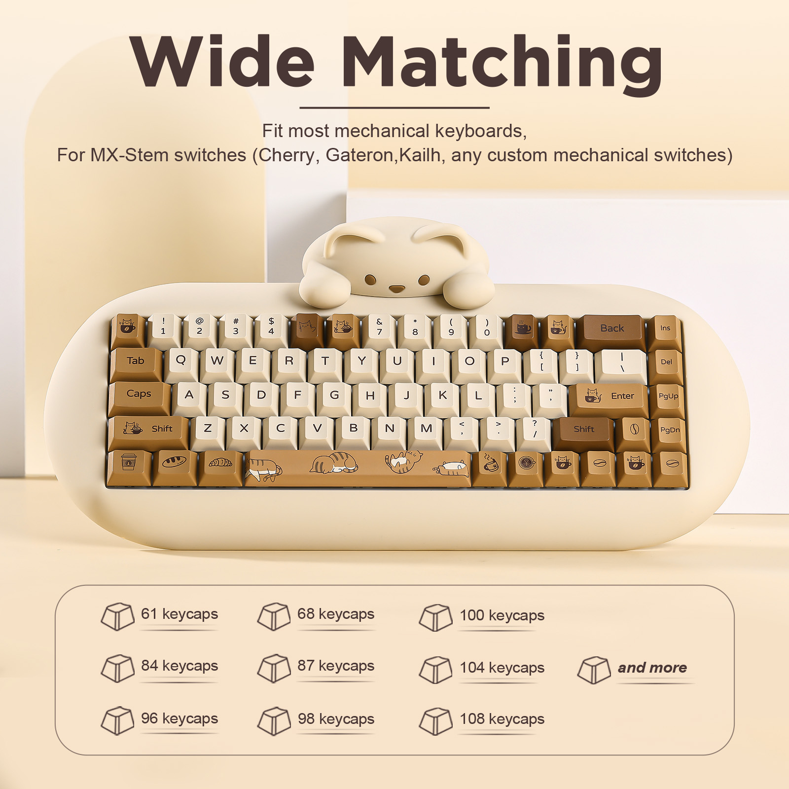 أغطية مفاتيح YUNZII Coffee Cat - مراجعة Gaming Accessories Aesthetic وسعره